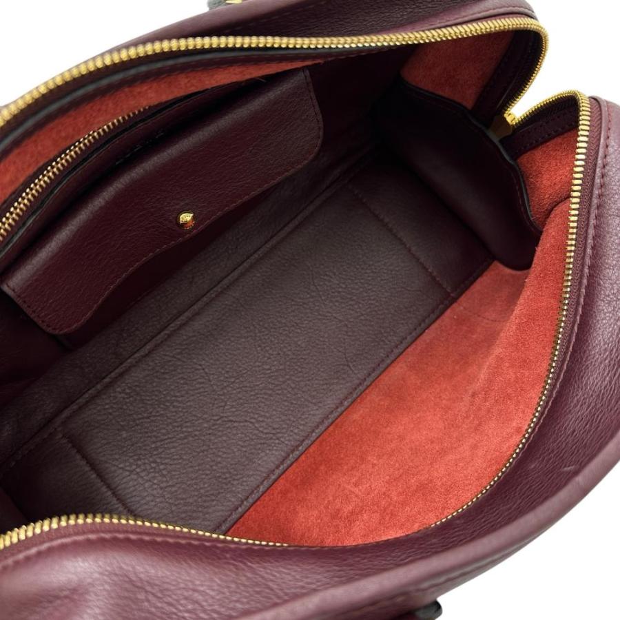 【新品未使用】　LOEWE アマソナ ムートン ハンドバッグ ボルドー 赤系28 LOEWE（ロエベ） アマソナ28 ハンドバッグ レザー ボルドーレッド