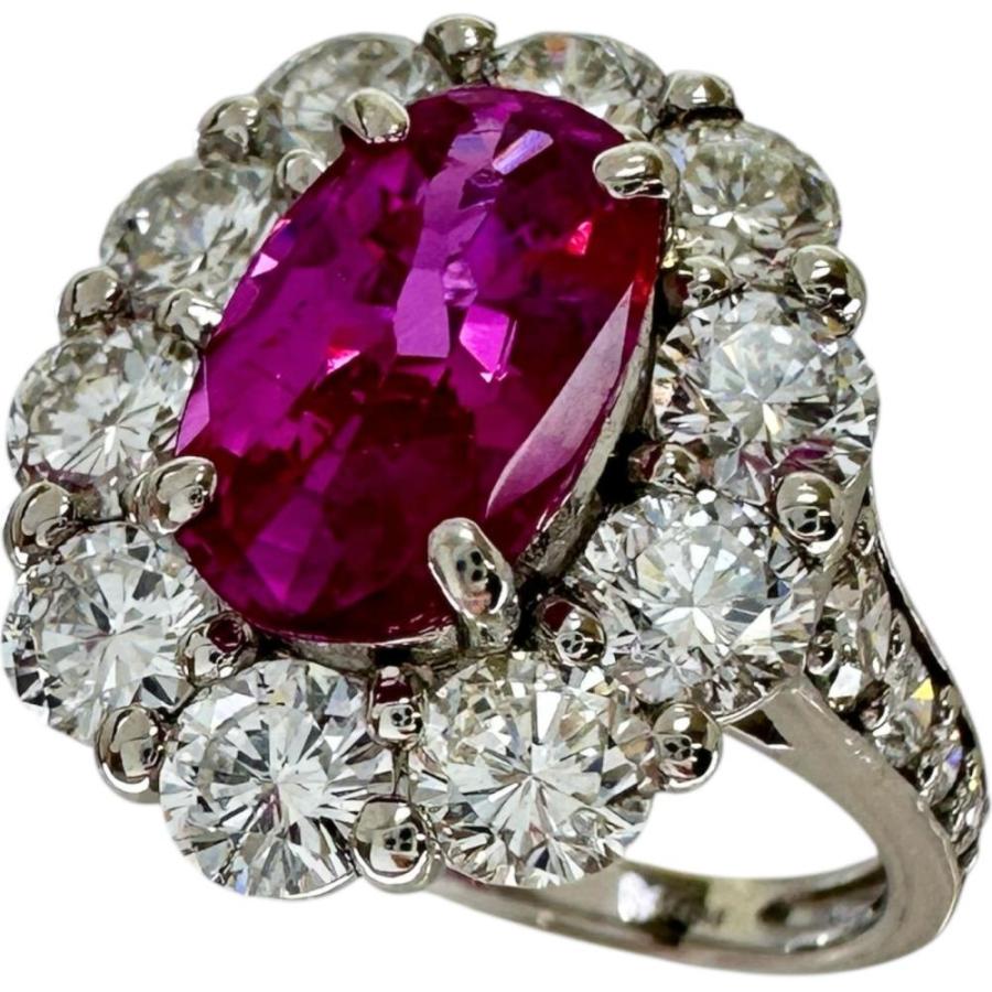 12号 非加熱ルビー 2.113ct ダイヤモンド 2.18ct リング・指輪 Pt950 