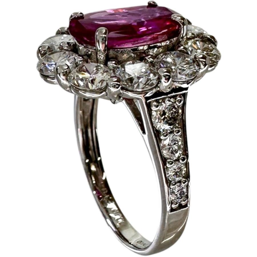 12号 非加熱ルビー 2.113ct ダイヤモンド 2.18ct リング・指輪 Pt950 