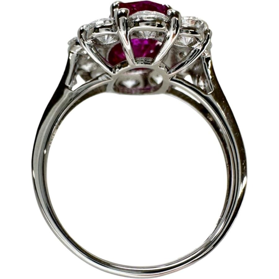 12号 非加熱ルビー 2.113ct ダイヤモンド 2.18ct リング・指輪 Pt950 