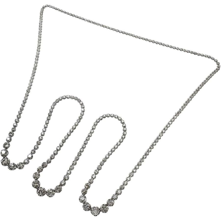 美品☆Pt850☆高品質ダイヤ1.00ct☆ステーションロングネックレス72cm テニス ロング ダイヤモンド 10.00ct ネックレス Pt850プラチナ 29.2g