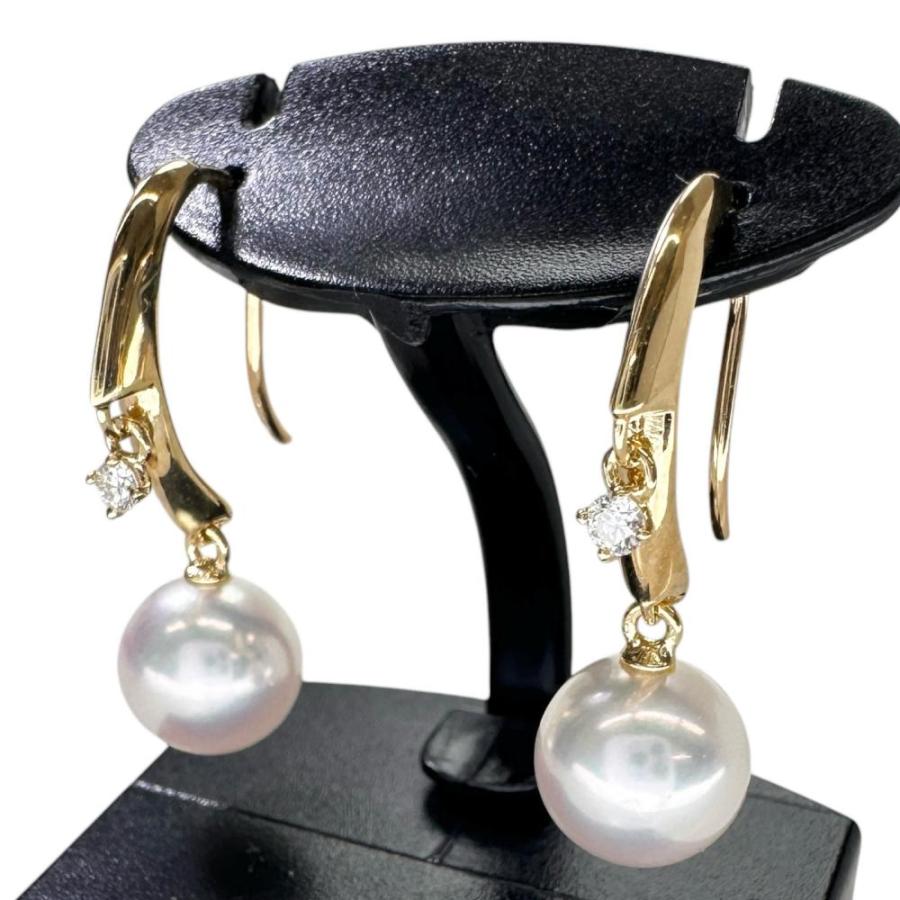MIKIMOTO（ミキモト） フックピアス 2Pぶら下がりダイヤ アコヤパール