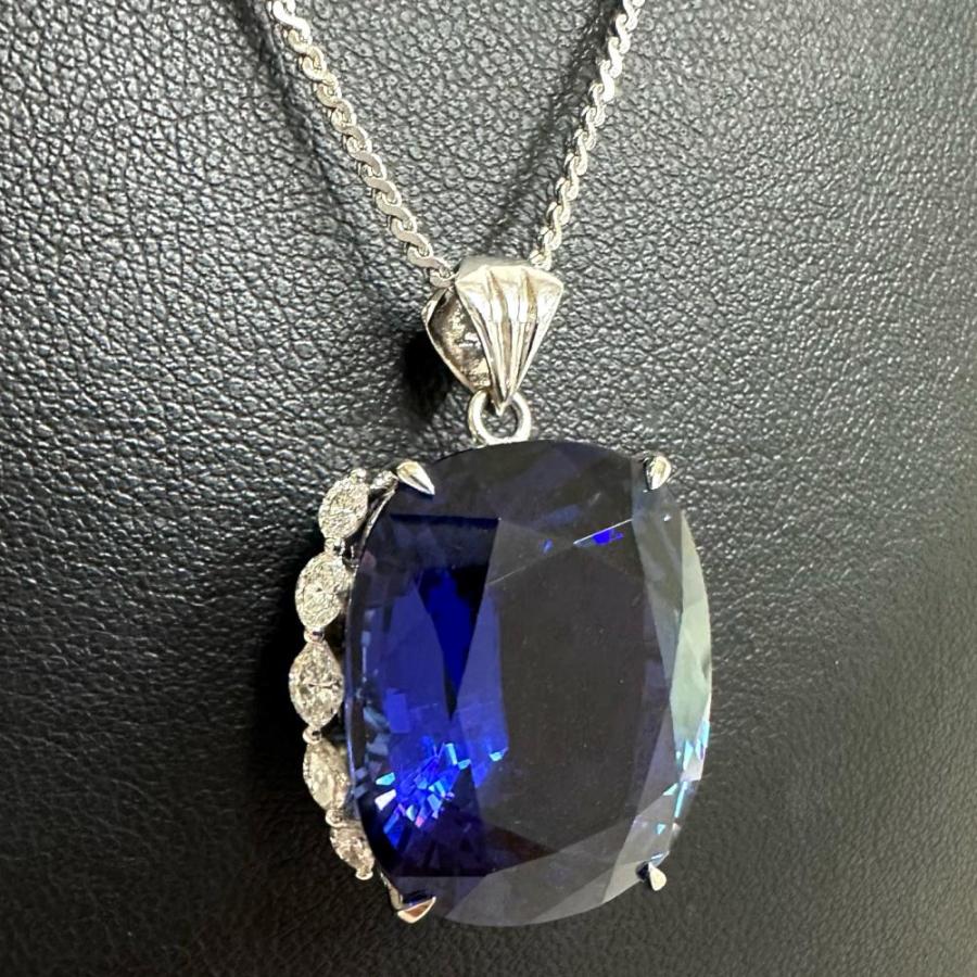 タンザナイト 29.58ct ダイヤモンド 計0.69ct ペンダントトップ Pt900