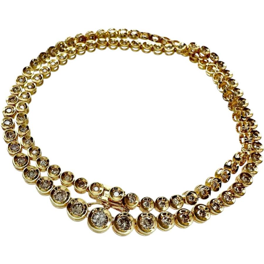 テニス ダイヤモンド 3.00ct ネックレス K18ゴールド 20.2g 42cm 