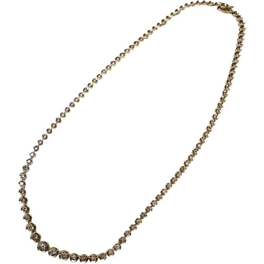 テニス ダイヤモンド 3.00ct ネックレス K18ゴールド 20.2g 42cm 