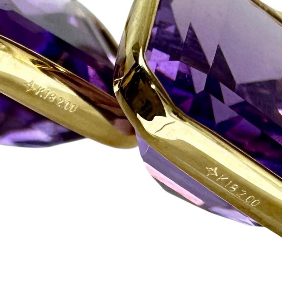 アメジスト 2.00×2ct ピアス K18ゴールド/K10(フック) 1.9g レディース