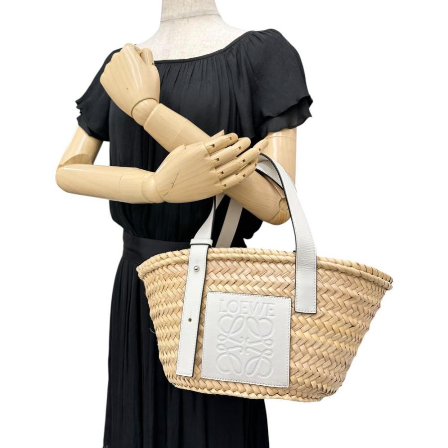 LOEWE バスケットバッグ カゴバッグ ハンドバッグ ラフィア レザー LOEWE（ロエベ） バスケットバッグ かごバッグ ハンドバッグ ラフィア