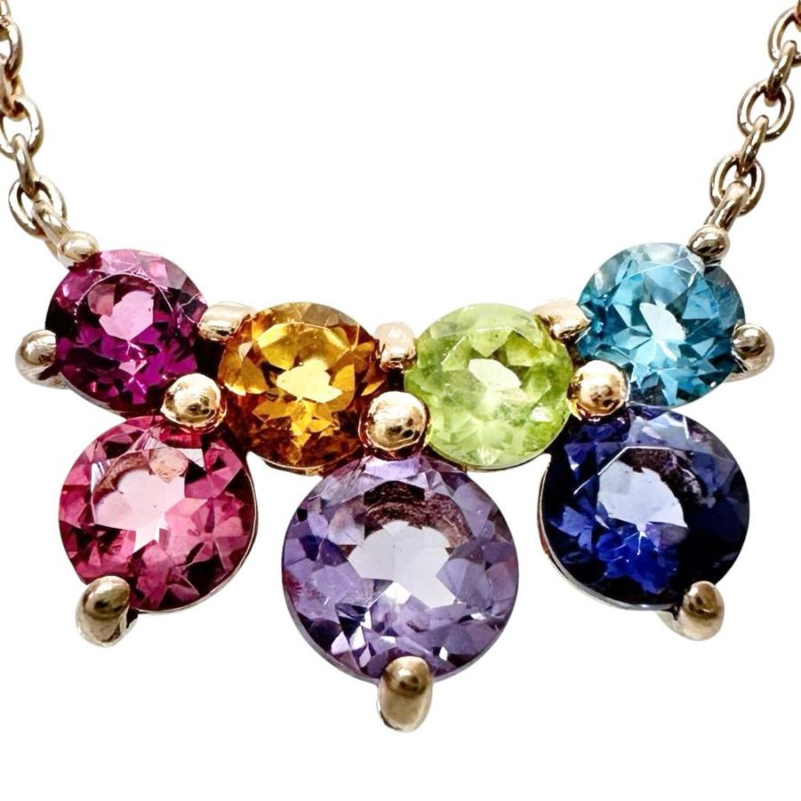 STAR JEWELRY/スタージュエリー マルチカラー石 ネックレス K10PG