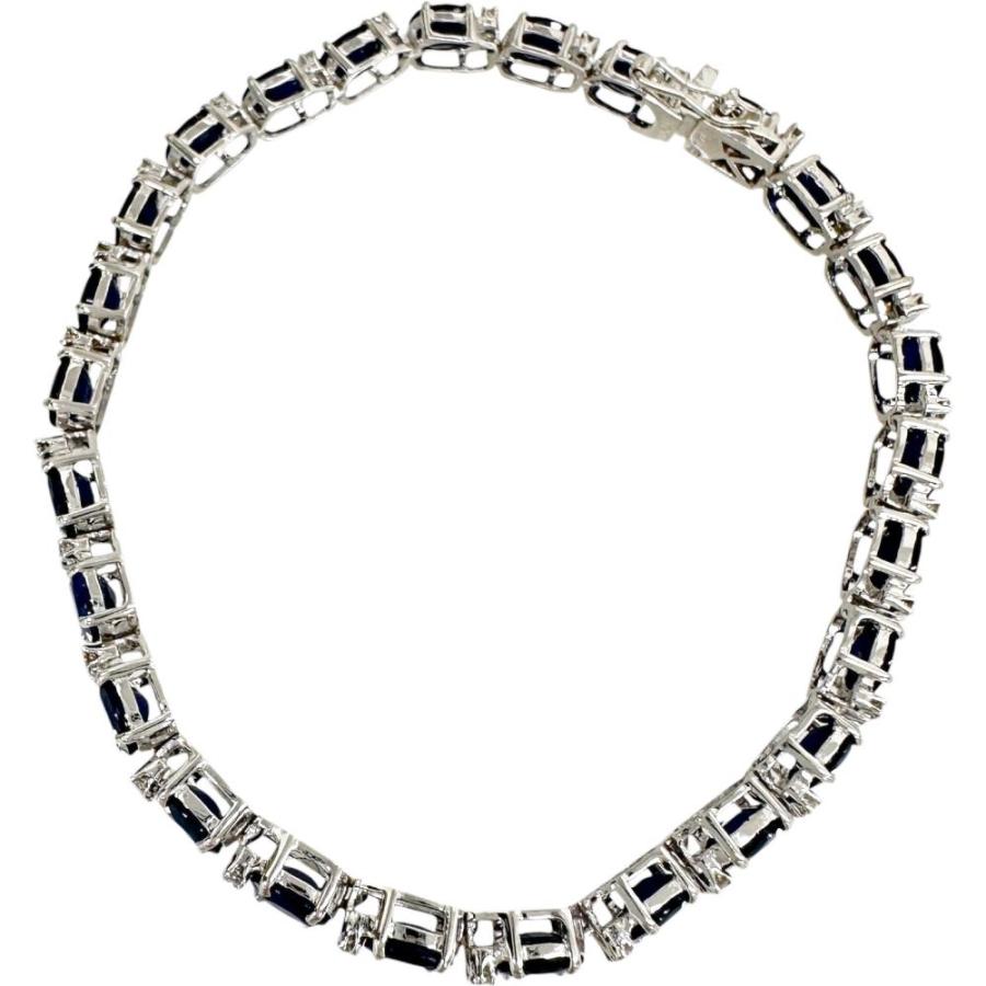 サファイア 10.00ct ダイヤモンド 0.40ct ブレスレット K18WGホワイト 