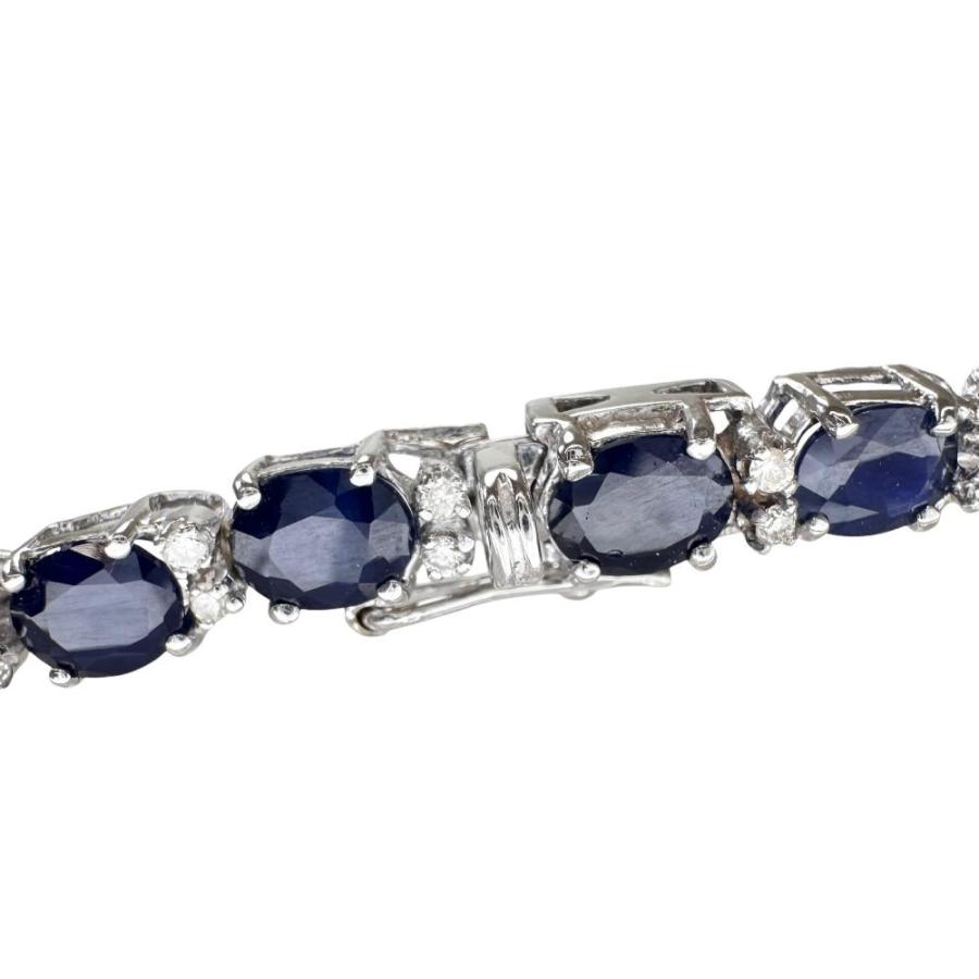 サファイア 10.00ct ダイヤモンド 0.40ct ブレスレット K18WGホワイト 