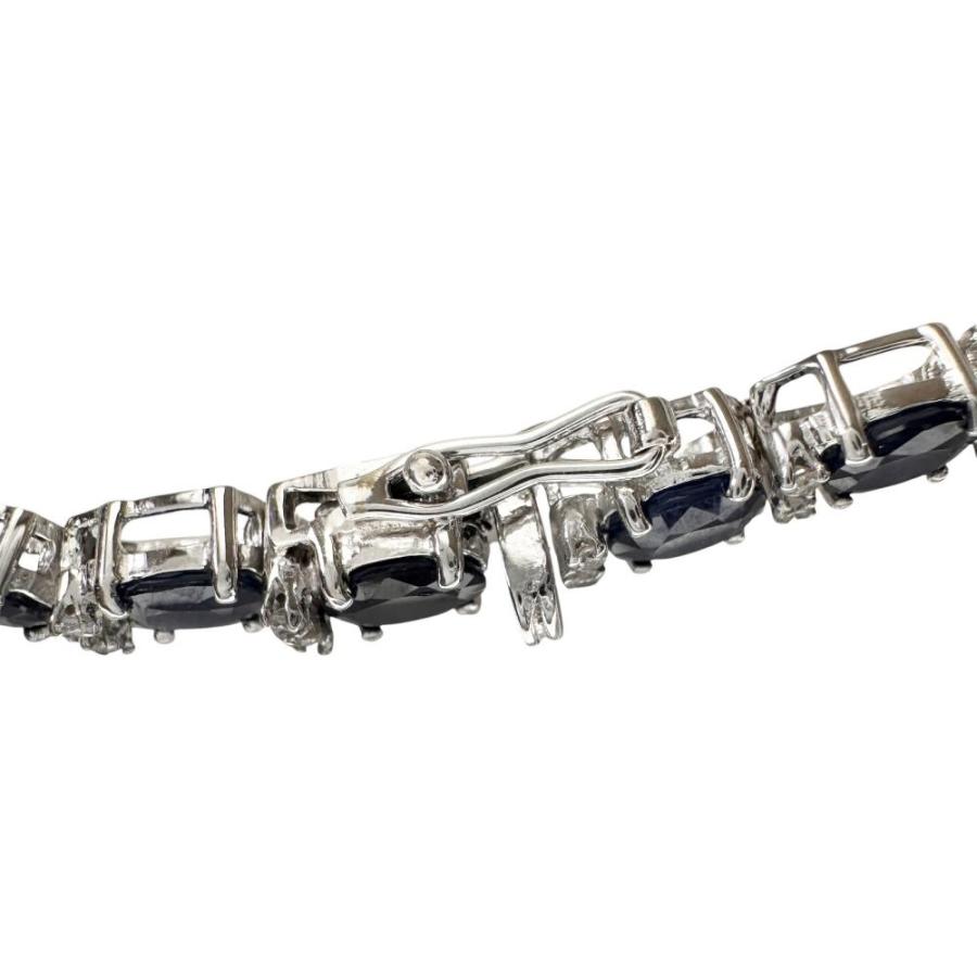 サファイア 10.00ct ダイヤモンド 0.40ct ブレスレット K18WGホワイト 