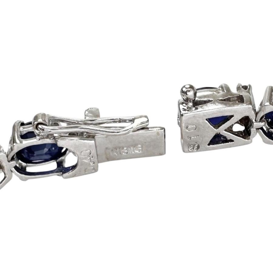 サファイア 10.00ct ダイヤモンド 0.40ct ブレスレット K18WGホワイト 