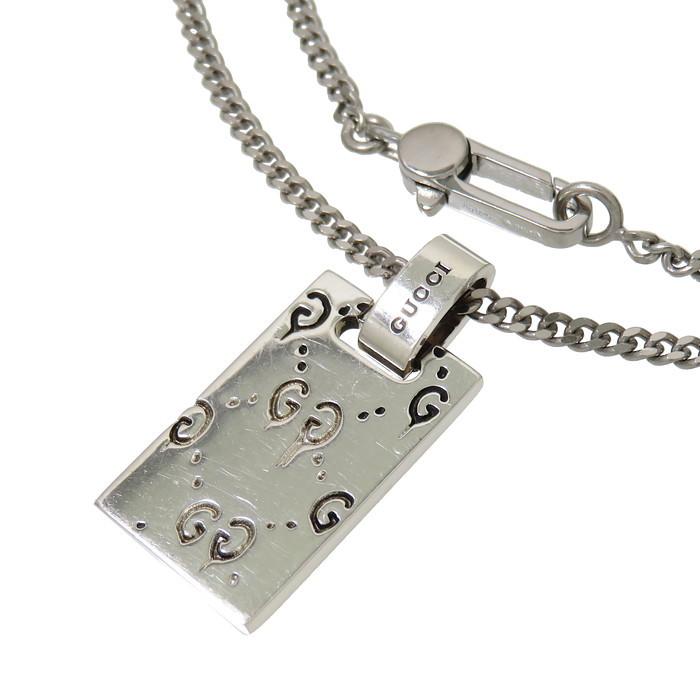 GUCCI GUCCI/グッチ ゴーストプレート ネックレス シルバー925 GUCCI GUCCI/グッチ ゴーストプレート ネックレス シルバー925