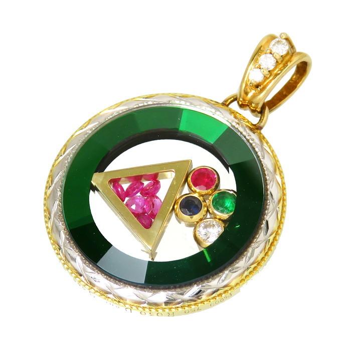 ムービングデザイン ルビー ダイヤモンド サファイア ペンダントトップ  