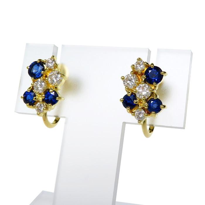 MIKIMOTO（ミキモト） サファイア 計0.51×2ct ダイヤモンド 計0.26×2ct 