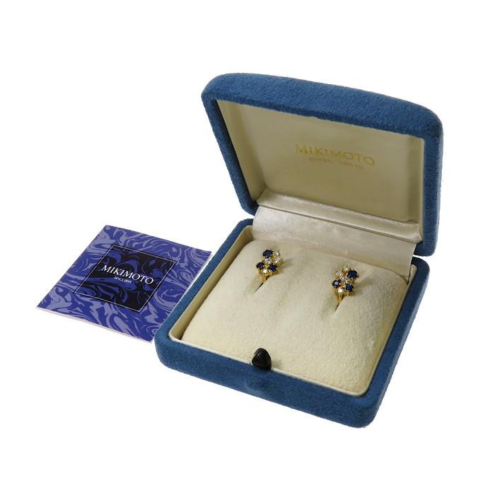 出産祝い ミキモト 美品 K18(WＧ) イヤリング デザイン ダイヤ計0.12ct ...