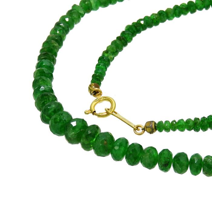 グリーングロシュラーガーネット 推定80ct ネックレス K18ゴールド 