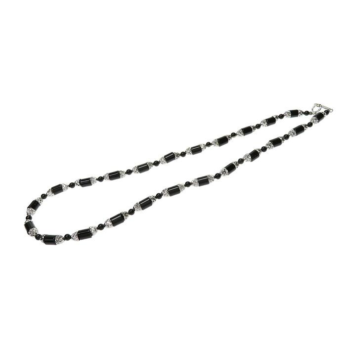 オニキス ネックレス K18WGホワイトゴールド 20.2g 42cm レディース 
