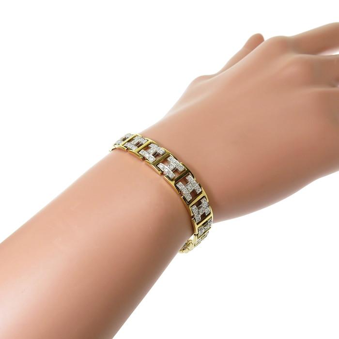 Hモチーフ ベルトデザイン コンビ ダイヤモンド 計1.00ct ブレスレット 