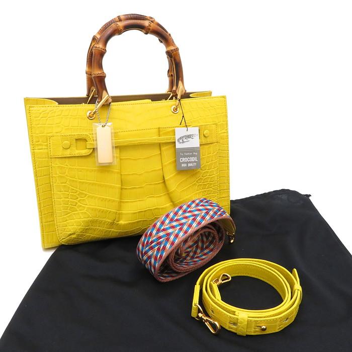 最終特価品 6216 ☆未使用品☆ HCP社製 マットクロコ 2WAY バンブー  