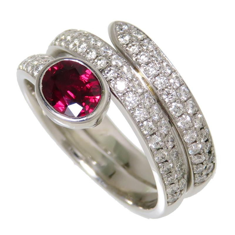 最終特価品 13.5号 ピジョンブラッド ルビー 0.82ct ダイヤモンド 計  