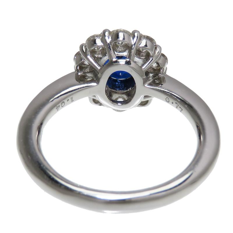 11.5号 カンボジア産 サファイア 1.04ct ダイヤモンド 計0.77ct リング 