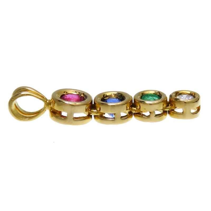 ルビー/サファイア/エメラルド ダイヤモンド 0.05ct ペンダントトップ 