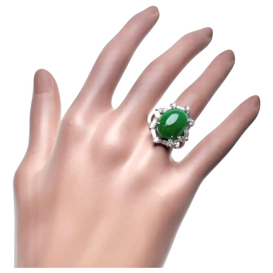 11号 翡翠/ヒスイ 7.70ct ダイヤモンド 計1.26ct リング・指輪