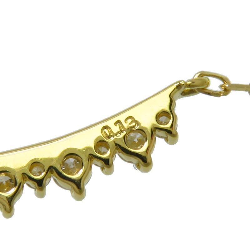 ダイヤモンド 計0.13ct ネックレス K18ゴールド 1.3g 直線41.5cm 