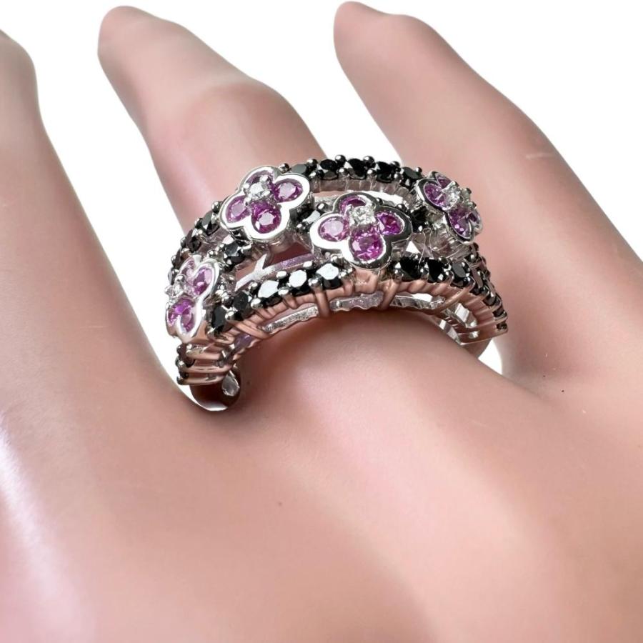 フォークリフト 11号 笠原真寿美 小花柄 ピンクサファイア 計0.38ct 