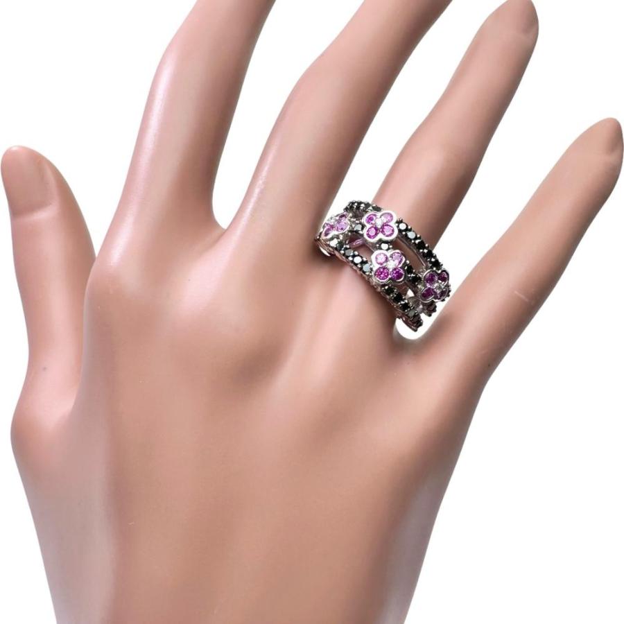 フォークリフト 11号 笠原真寿美 小花柄 ピンクサファイア 計0.38ct 