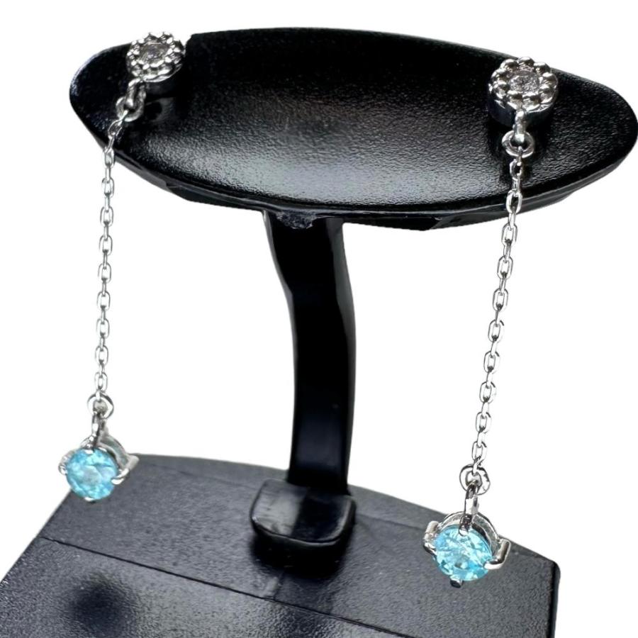 パライバトルマリン ダイヤモンド 0.01×2ct ピアス Pt900  