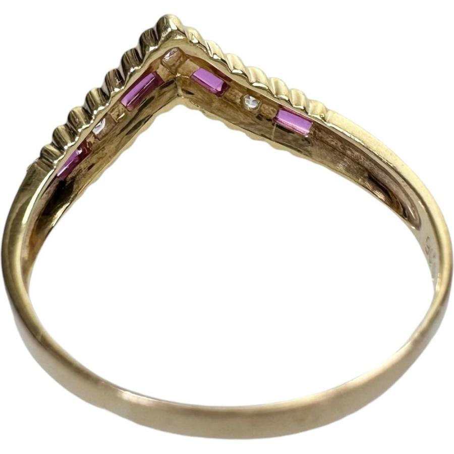17号 ルビー 0.26ct ダイヤモンド 0.06ct リング・指輪 K18ゴールド 