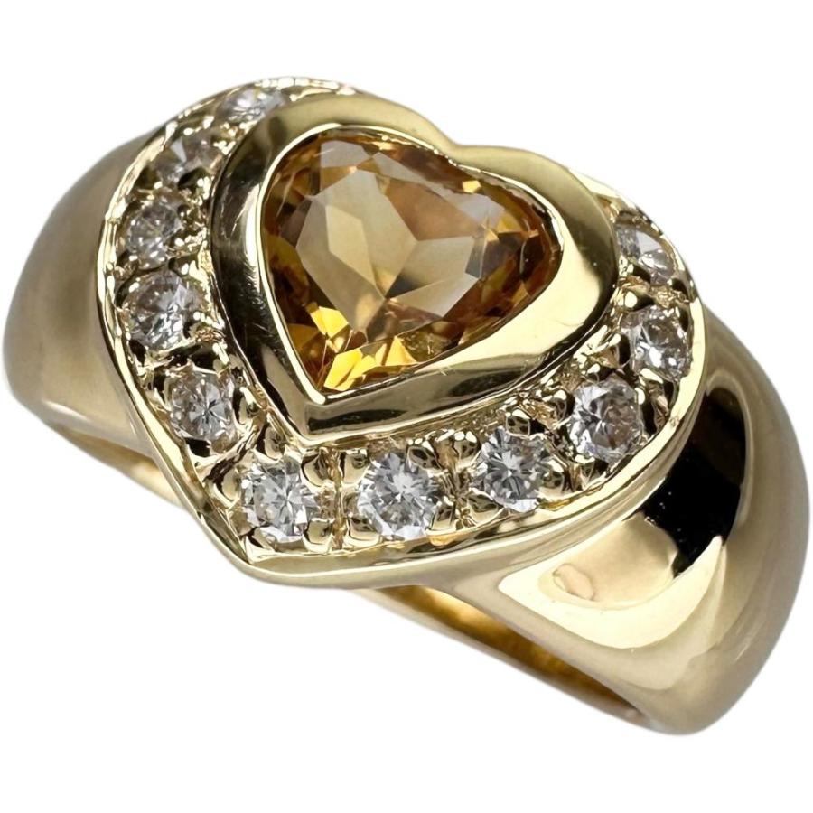 12号 シトリン 0.55ct ダイヤモンド 0.28ct リング・指輪 K18 