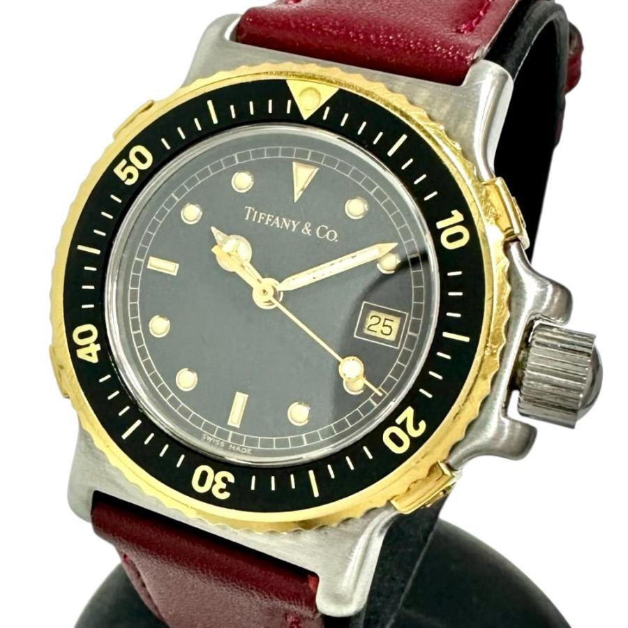 Tiffany & Co. 腕時計 クォーツ シルバー/ブラック超美品　稼働品 TIFFANY&Co.（ティファニー） L0729 ダイバー ヴィンテージ 腕時計