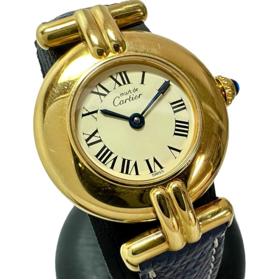 Cartier(カルティエ) 腕時計 マストコリゼヴェルメイユ W1000653 レディース 925/革ベルト アイボリー Cartier（カルティエ） マスト コリゼ ヴェルメイユ W1000653 腕時計