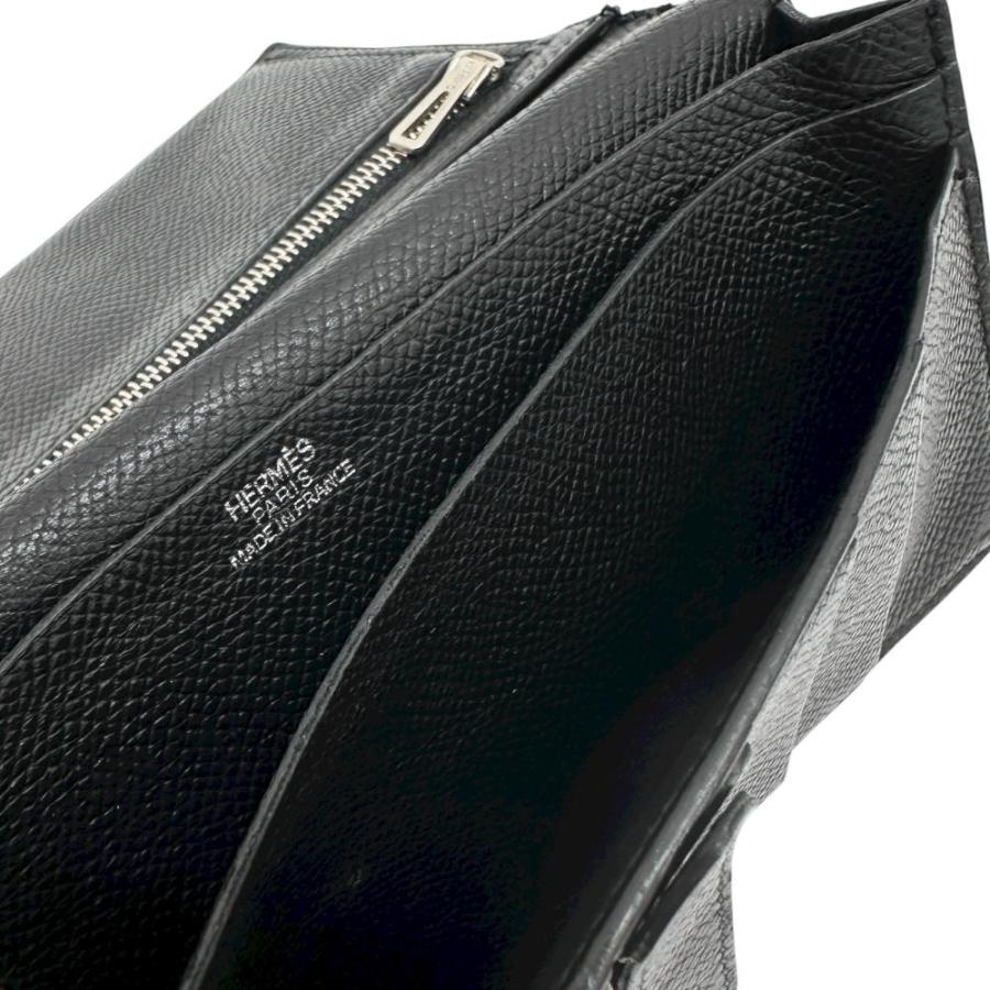 HERMES エルメス ベアンスフレ ヴォーエプソン 長財布 ブラック エルメス ベアンスフレ ブラック ヴォーエプソン シルバー金具