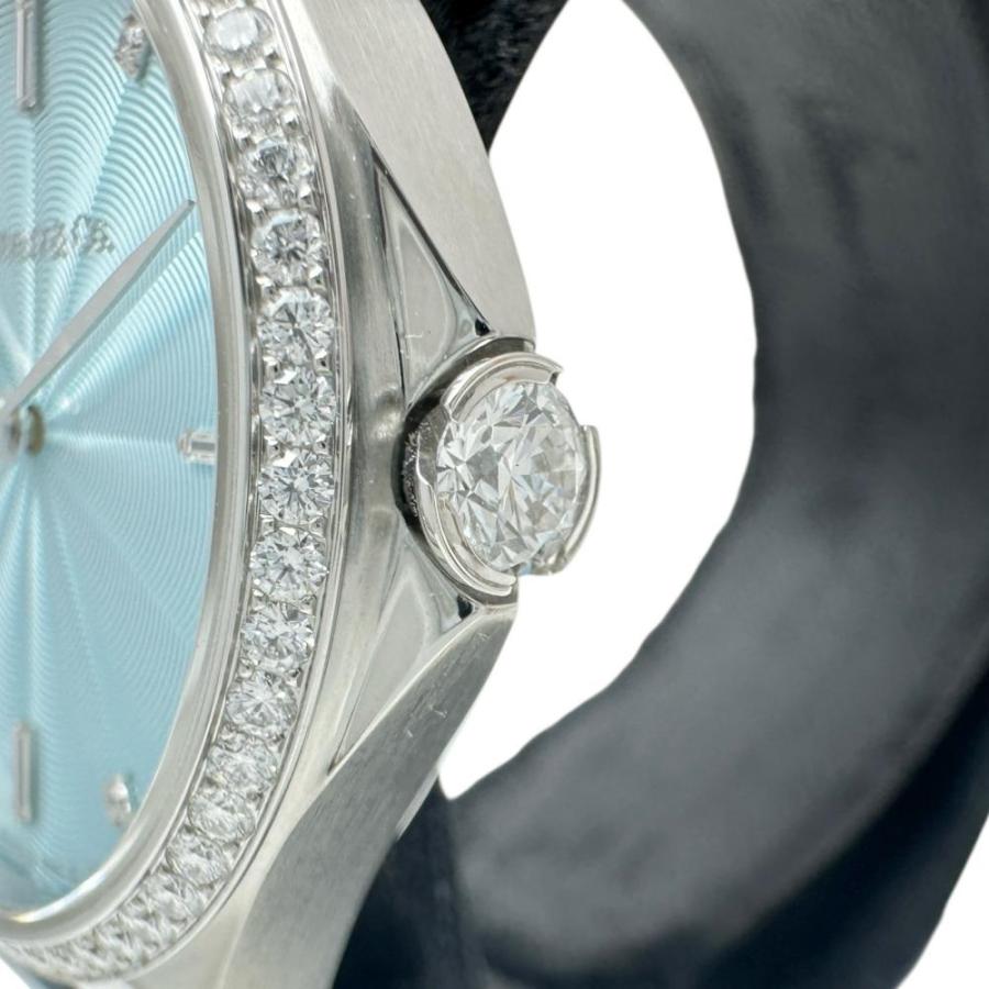 美品 ティファニー 腕時計 メトロ ダイヤベゼル 60874859 電池式 青 Tiffany & Co. - 美品 ティファニー 腕時計 メトロ ダイヤベゼル