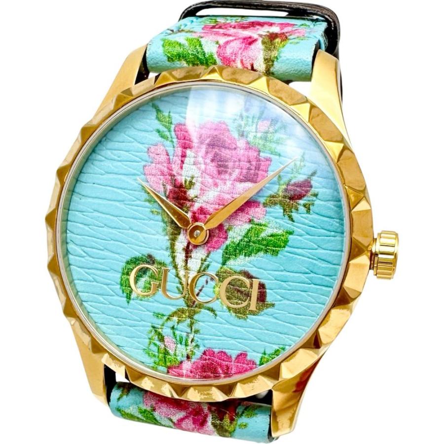 GUCCI（グッチ） Gタイムレス 126.4 フラワー 腕時計 GP/レザー