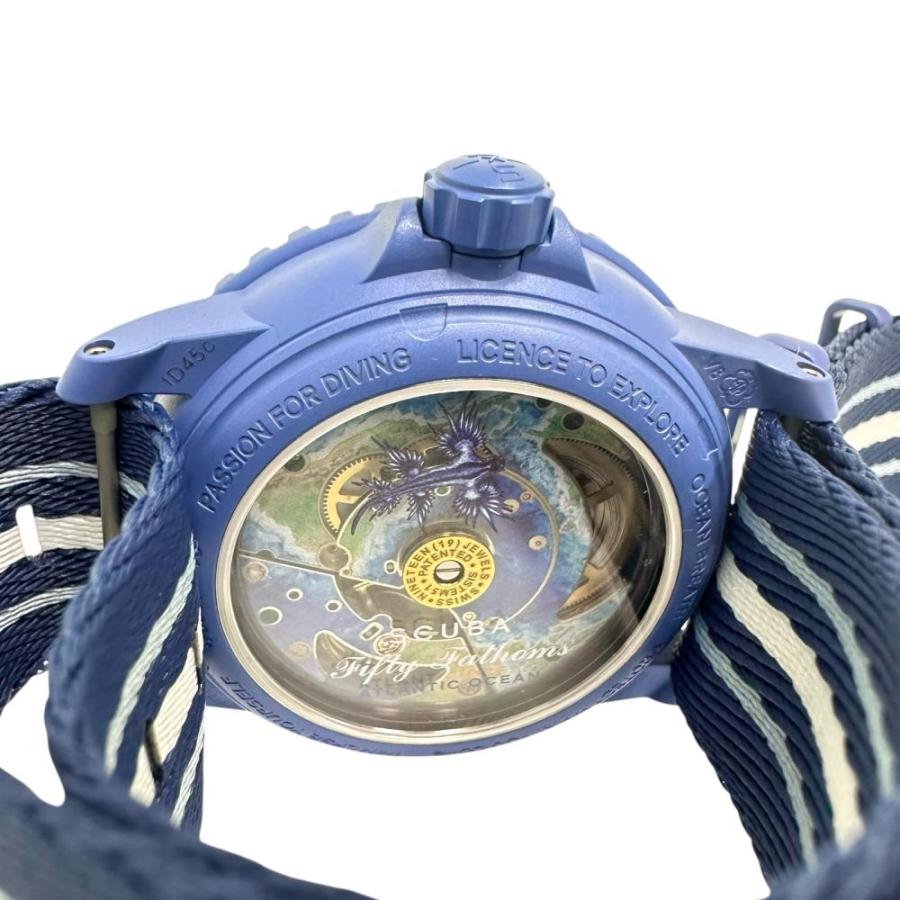 Swatch/スウォッチ スキューバ フィフティファゾム ブルー SO35A100 ブランパンコラボ 腕時計 プラスチック/ナイロン 自動巻き メンズの画像