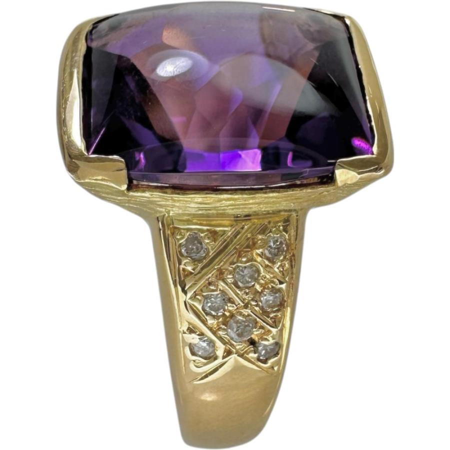 15号 三越ジュエリー アメジスト 7.05ct ダイヤモンド 0.12ct リング 