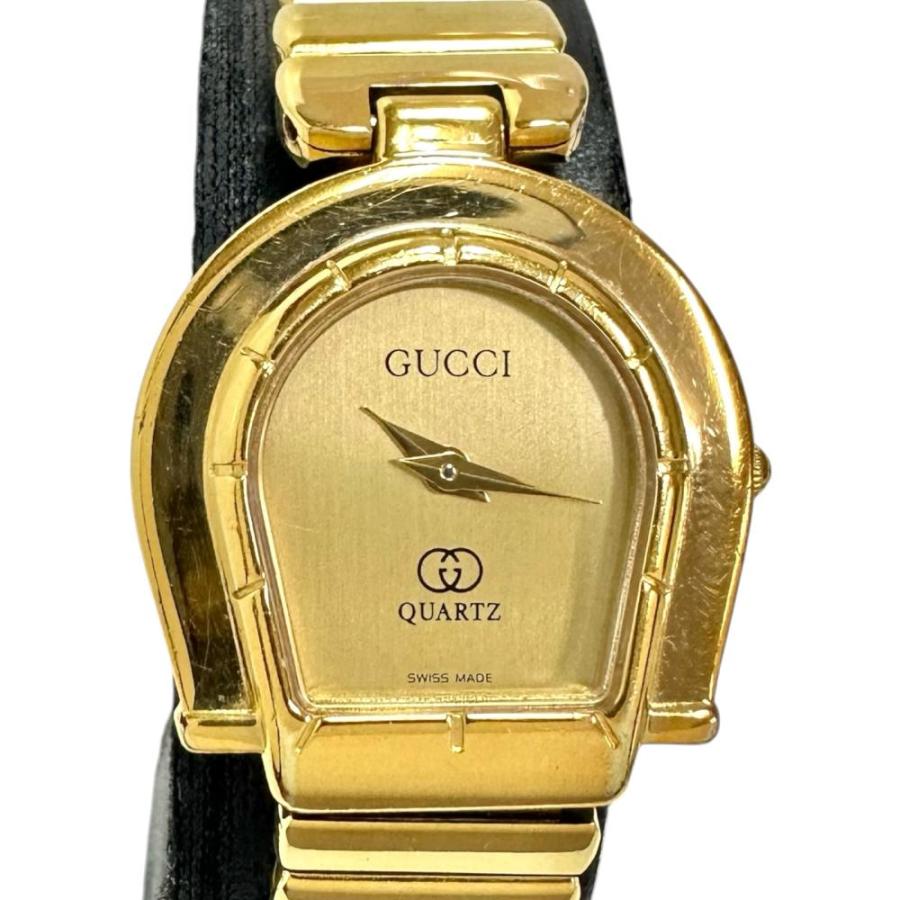 GUCCI グッチ クォーツ 腕時計 ゴールドカラー 7000 GUCCI（グッチ） ホースビット 7000 腕時計 GP クオーツ ゴールド文字