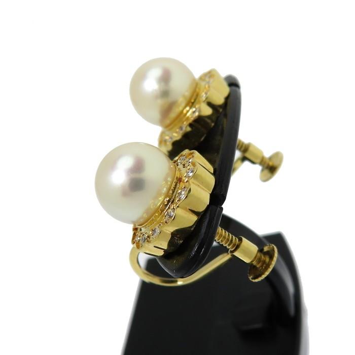 安い割引 アコヤパール7 3mm アコヤパール ダイヤ かわいいイヤリング ダイヤモンド レディース 3 9g 計 K18ゴールド イヤリング 計0 09 0 09ct レディースアクセサリー