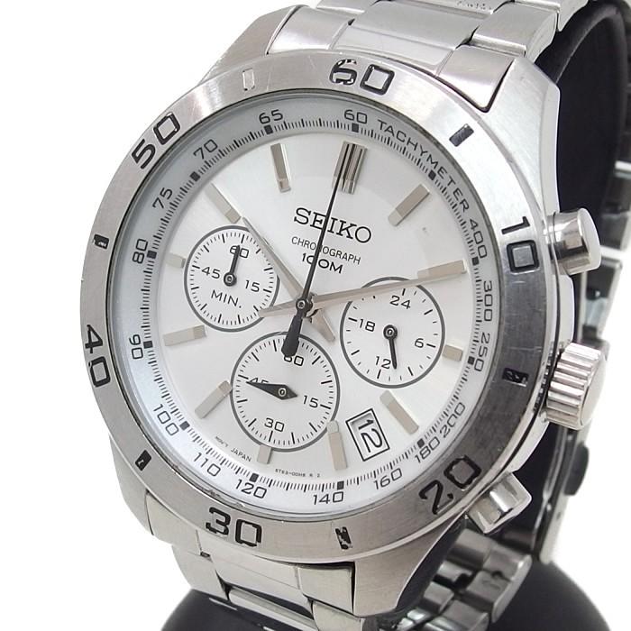 SEIKO/セイコー 6T63-00E0 クロノグラフ 腕時計 ステンレススチール クオーツ ホワイト メンズ : t19102399167 :  真子質店 ヤフーショッピング店 - 通販 - Yahoo!ショッピング