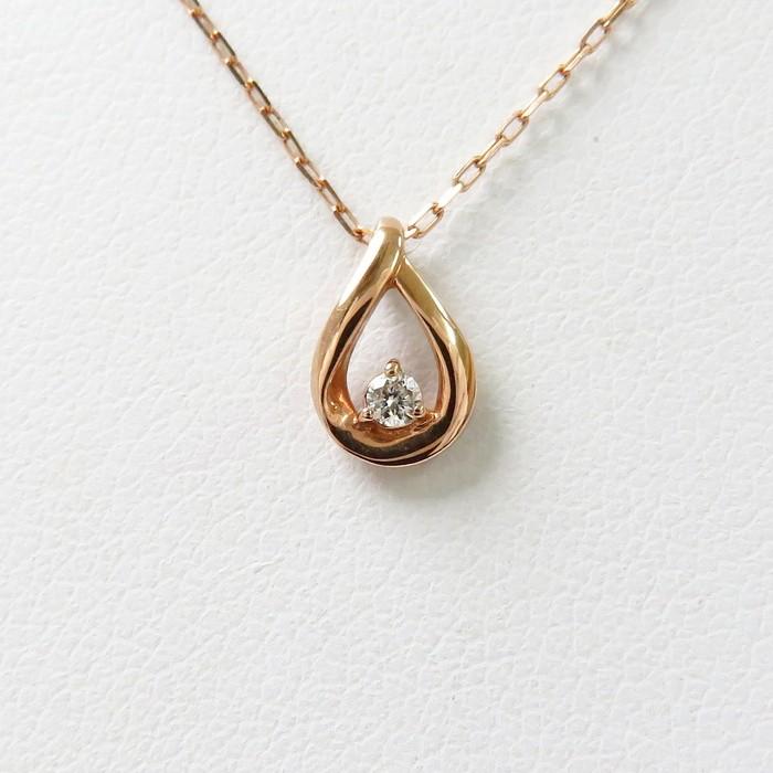 [新品仕上済] canal 4℃ k10PG 一粒 ダイヤモンド ネックレス Canal4℃ K10PG ダイヤモンドネックレス】 カナルヨンドシー Canal4