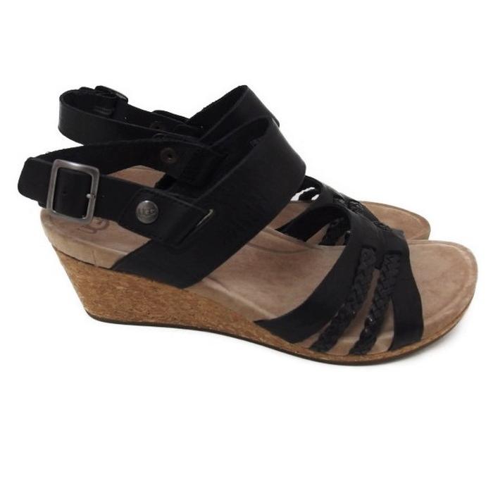 UGG/アグ W SERINDA 1014852-BLK-05.5 ウェッジソール サンダル