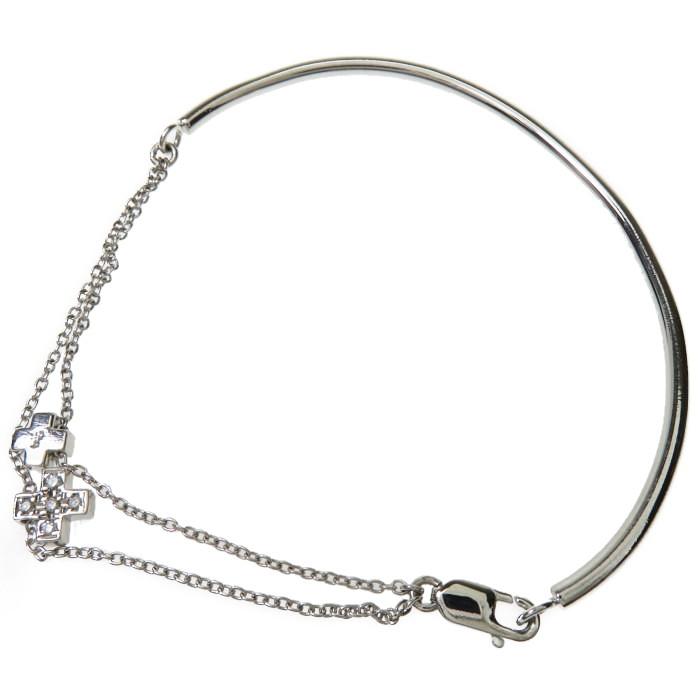 新しいエルメス K18スタージュエリーのダイヤのクロスブレスレット