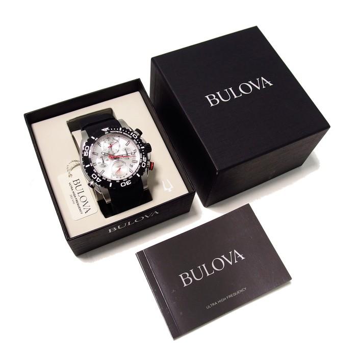 BULOVA ブローバ ブラックラバーストラップ クォーツ　98B142　腕時計 ブローバ 腕時計 プレシジョニスト 98B142 ブラックラバー