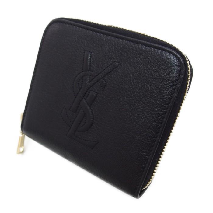 SAINT LAURENT/サンローラン MRT352906Y 二つ折り財布 レザー 黒