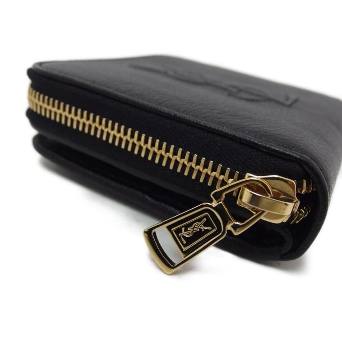 美品 イヴ・サンローラン 二つ折り財布 MRT352906Y ブラック 黒 SAINT